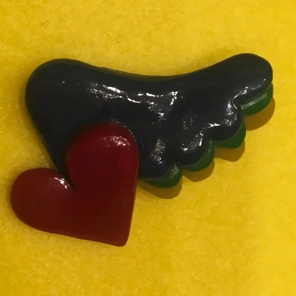 Vintage Heart & Angel Wings Pin